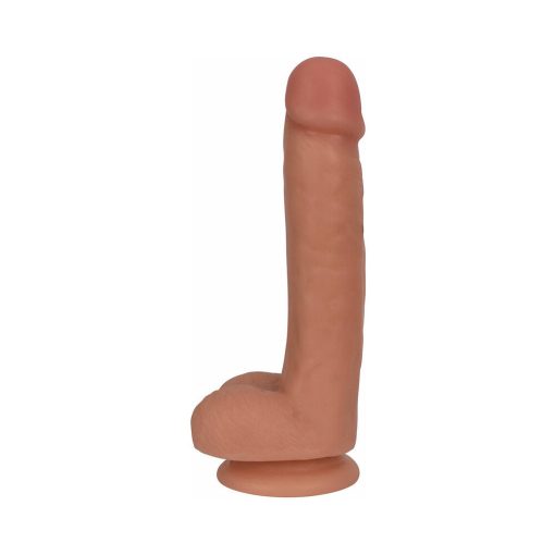 Curve Toys Thinz 7 In. Slim Dildo With Balls & Suction Cup Beige - Image 2