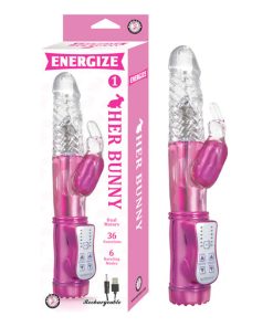 Energize Her Bunny 1 36 Function 6 Rotating Modes Dual Motor Usb Rechargeable Waterproof Pink