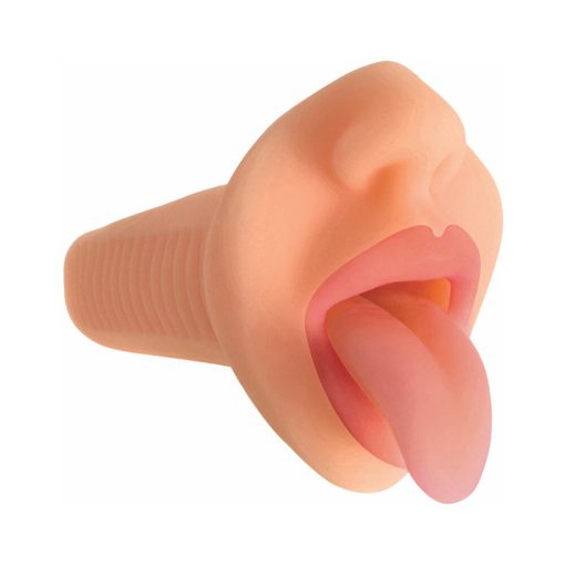 Curve Toys Mistress Perfect Suck Courtney Vibrating Deep Throat Mouth Stroker Beige - Image 2