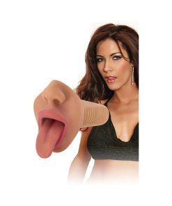 Curve Toys Mistress Perfect Suck Selene Vibrating Deep Throat Mouth Stroker Tan