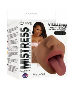 Curve Toys Mistress Perfect Suck Mercedes Vibrating Deep Throat Mouth Stroker Brown