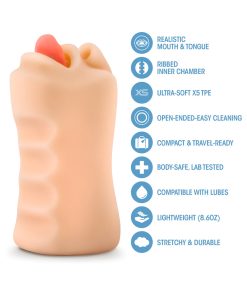 X5 Men Oral Anne Mouth Stroker Beige