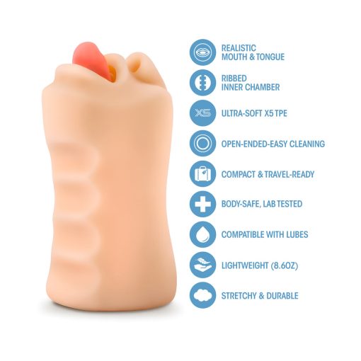 X5 Men Oral Anne Mouth Stroker Beige - Image 8