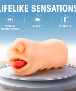 X5 Men Oral Anne Mouth Stroker Beige