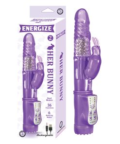 Energize Her Bunny 2 Rechargeable Dual Motors 36 Function 6 Rotation Modes Purple
