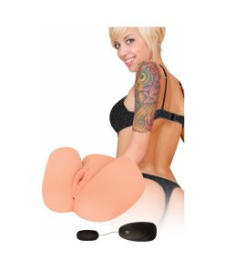 Curve Toys Mistress Perfect Fuck Zoe Jackhammer Vibrating Dual Entry Masturbator Beige