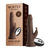 Femmefunn Vortex Turbo Rabbit 2.0 8 In. Dual Stimulation Vibrating Dildo Brown