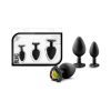 Luxe 3-Piece Bling Plug Training Kit With Rainbow Gem Base Black