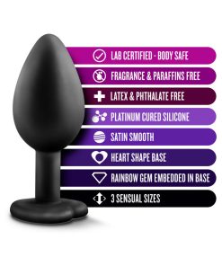 Luxe 3-Piece Bling Plug Training Kit With Rainbow Gem Base Black
