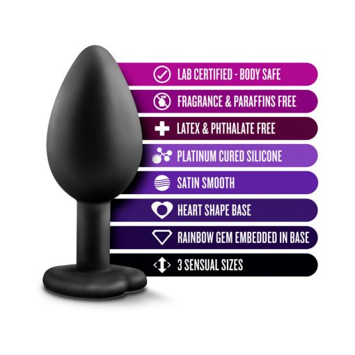 Luxe 3-Piece Bling Plug Training Kit With Rainbow Gem Base Black - Image 5