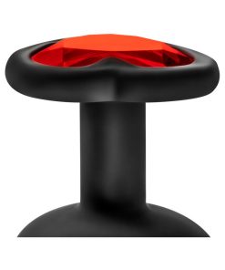 Luxe 3-Piece Bling Plug Training Kit With Red Gem Base Black