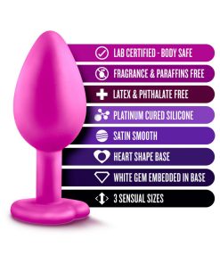 Luxe 3-Piece Bling Plug Training Kit With White Gem Base Pink
