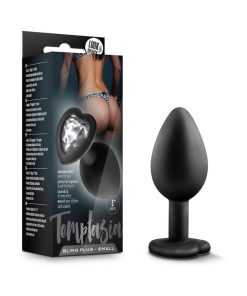 Temptasia Bling Anal Plug With Heart-Shaped Gem Base Small Black