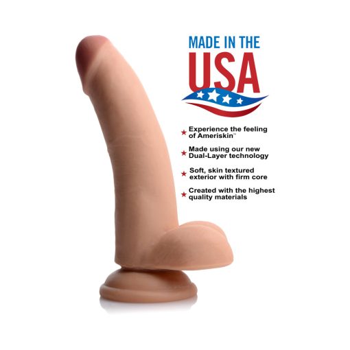 Usa Cocks 8 In. Ameriskin Dual Density Dildo Light - Image 7