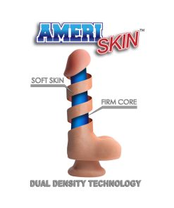 Usa Cocks 8 In. Ameriskin Dual Density Dildo Light