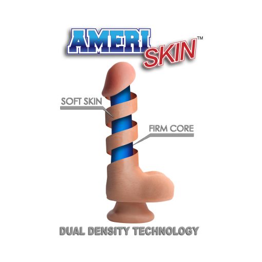 Usa Cocks 8 In. Ameriskin Dual Density Dildo Light - Image 8