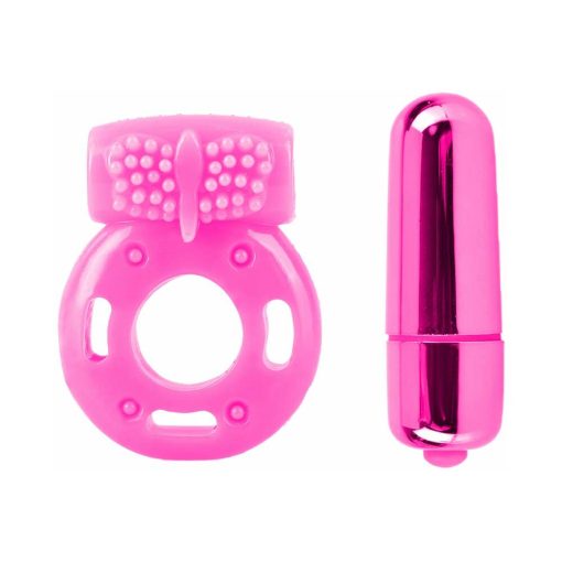 Neon 3-Piece Silicone Vibrating Couples Kit Pink - Image 2