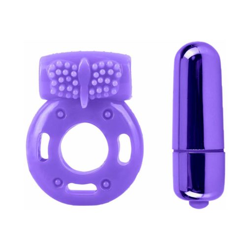 Neon 3-Piece Silicone Vibrating Couples Kit Purple - Image 2