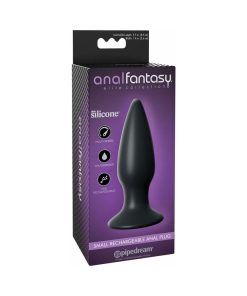 Anal Fantasy Elite Collection Small Rechargeable Vibrating Silicone Anal Plug Black