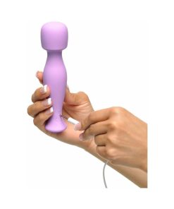 Fantasy For Her Body Massage-Her Rechargeable Silicone Wand Vibrator Purple