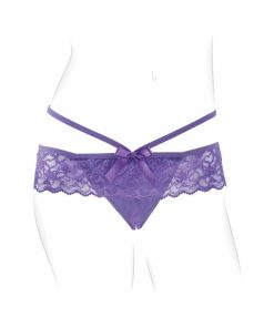 Fantasy For Her Crotchless Panty Thrill-Her & Vibrator Purple
