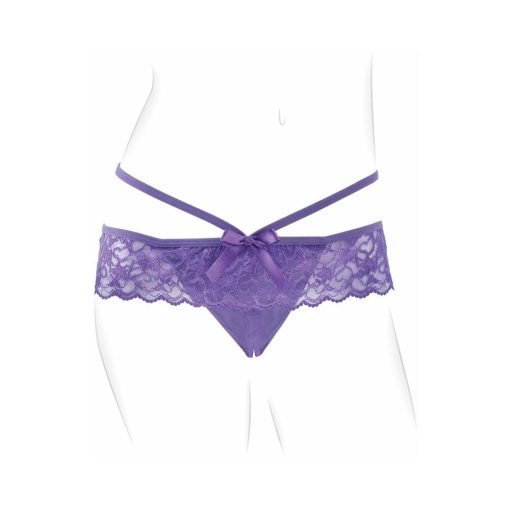 Fantasy For Her Crotchless Panty Thrill-Her & Vibrator Purple - Image 2
