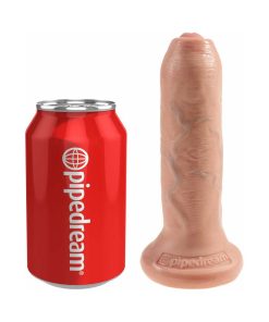 King Cock 6 In. Uncut Cock Realistic Dildo With Moveable Foreskin & Suction Cup Beige