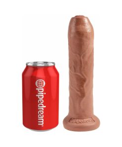 King Cock 7 In. Uncut Cock Realistic Dildo With Moveable Foreskin & Suction Cup Tan