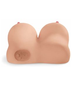 Pdx Dirty Talk Interactive Titty Fuck-Her Rechargeable Vibrating Dual-Entry Masturbator Beige