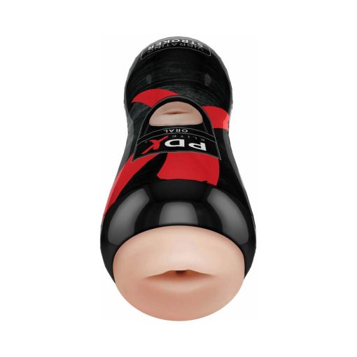 Pdx Elite Vibrating Stroker Oral Beige/Black - Image 2