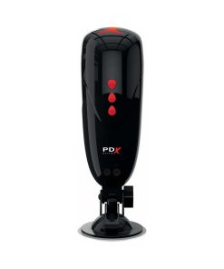 Pdx Elite Dirty Talk Rechargeable Vibrating Starter Stroker With Hands-Free Suction Cup Beige/Black