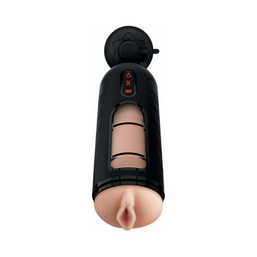 Pdx Elite Vibrating Mega Milker Rechargeable Stroker With Hands-Free Suction Cup Beige/Black - Image 2