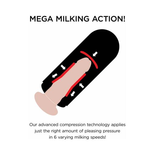 Pdx Elite Vibrating Mega Milker Rechargeable Stroker With Hands-Free Suction Cup Beige/Black - Image 5