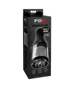 Pdx Elite Talk Dirty Rotobator Rechargeable Rotating Masturbator Clear/Black