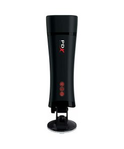 Pdx Elite Talk-Back Rechargeable Vibrating Super Stroker With Hands-Free Suction Cup Beige/Black