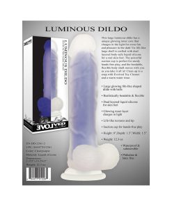 Evolved Luminous Poseable Glow In The Dark 8 In. Dildo With Balls Clear/Purple