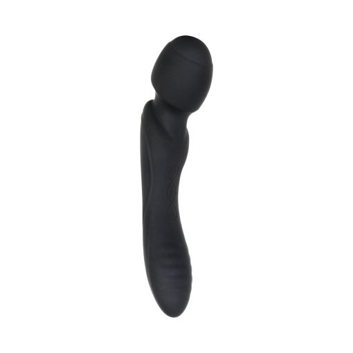 Evolved Wanderlust Rechargeable Dual-Ended Silicone Wand Vibrator Black - Image 4