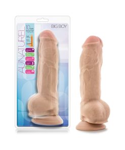 Au Naturel Big Boy 10 In. Posable Dual Density Dildo With Balls Beige