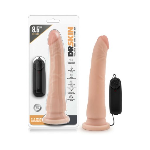 Dr. Skin Remote-Controlled Realistic 8.5 In. Vibrating Dildo Beige