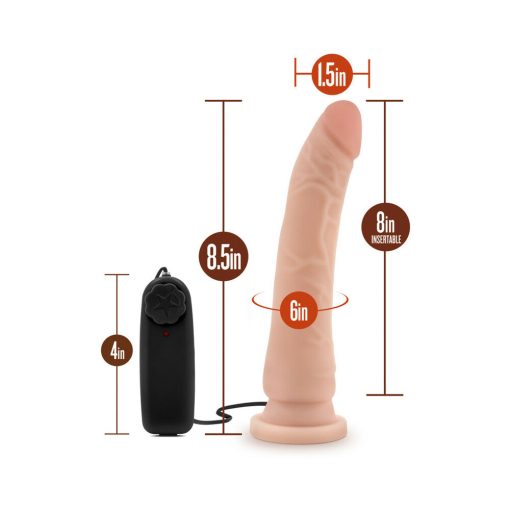 Dr. Skin Remote-Controlled Realistic 8.5 In. Vibrating Dildo Beige - Image 8