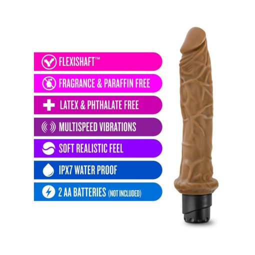 Dr. Skin Vibe 8 Realistic 9.75 In. Vibrating Dildo Tan - Image 4