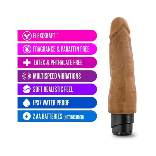 Dr. Skin Vibe 14 Realistic 8 In. Vibrating Dildo Tan - Image 4