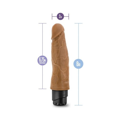 Dr. Skin Vibe 14 Realistic 8 In. Vibrating Dildo Tan - Image 5