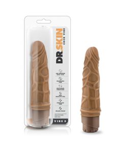 Dr. Skin Vibe 3 Realistic 7.25 In. Vibrating Dildo Tan