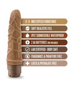 Dr. Skin Vibe 3 Realistic 7.25 In. Vibrating Dildo Tan