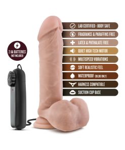 Loverboy The Goalie Remote-Controlled 8 In. Vibrating Dildo With Balls Beige