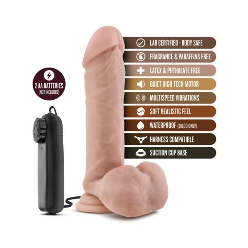 Loverboy The Goalie Remote-Controlled 8 In. Vibrating Dildo With Balls Beige - Image 6