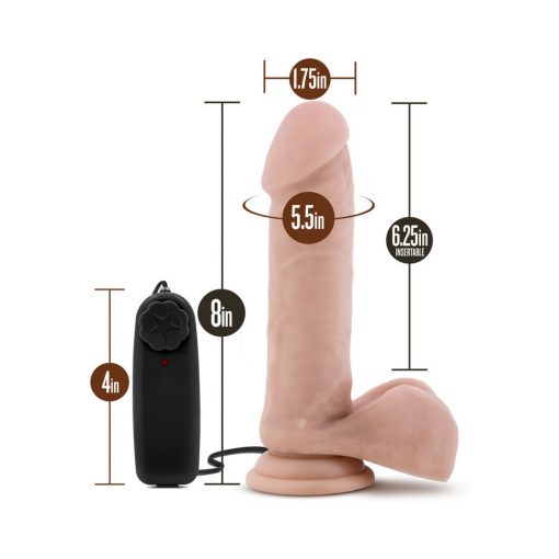 Loverboy The Goalie Remote-Controlled 8 In. Vibrating Dildo With Balls Beige - Image 8