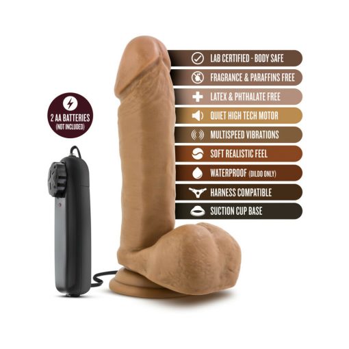 Loverboy Soccer Champ Remote-Controlled 8 In. Vibrating Dildo With Balls Tan - Image 6