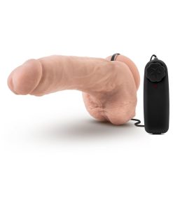 Coverboy Tennis Champ Remote-Controlled 9 In. Vibrating Dildo With Balls Beige